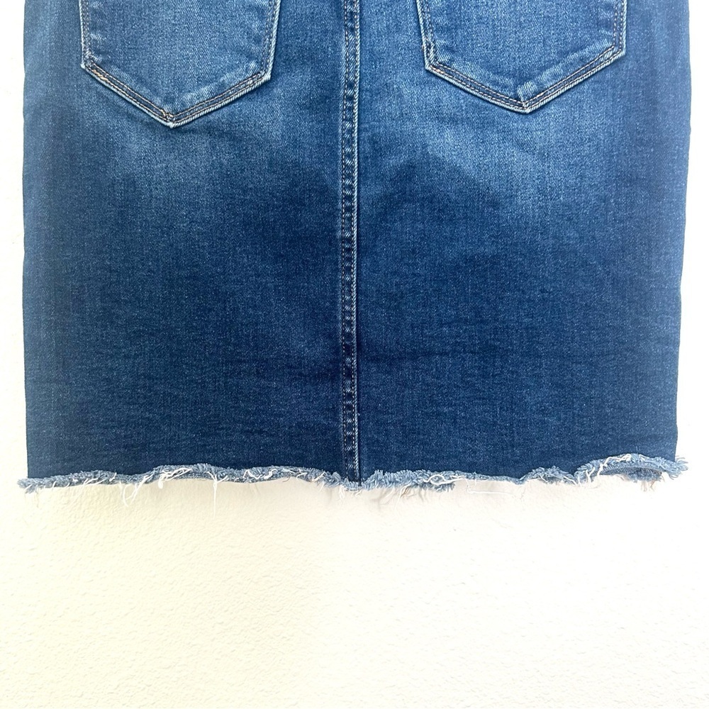 Vervet Denim Jean Skirt Notch Slit 5 Pocket Zip Fly Summer Staple Size Small - Picture 5 of 10